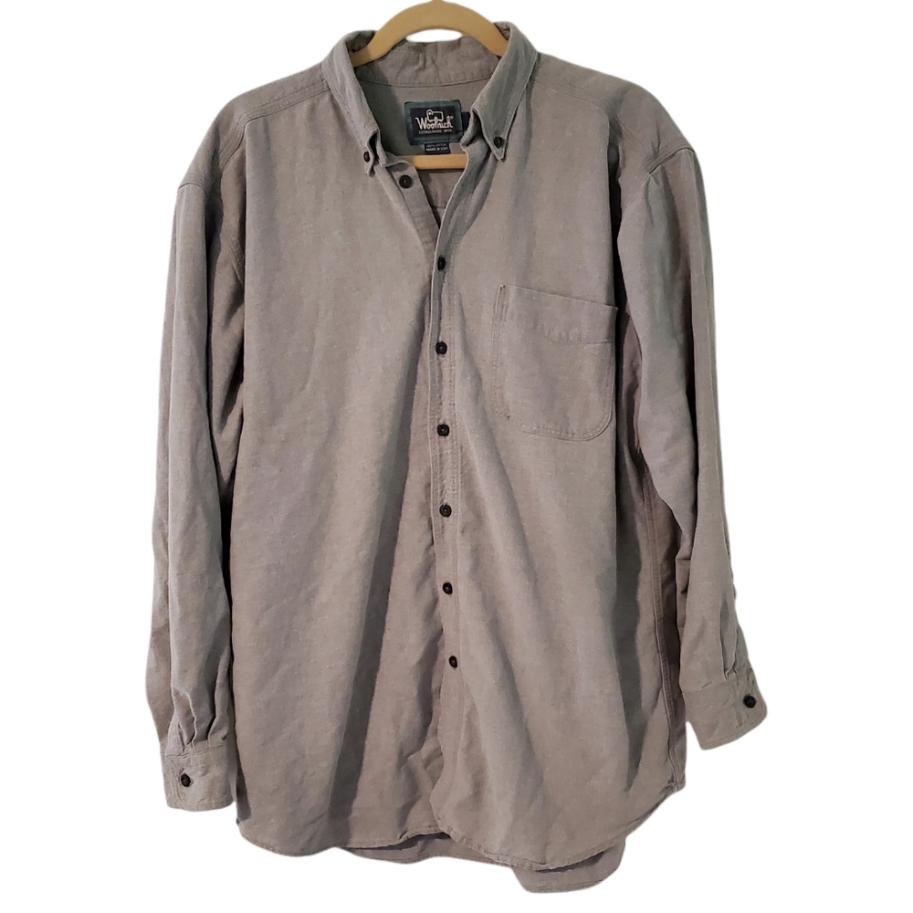Woolrich Light Gray Cotton Button Down Shacket L